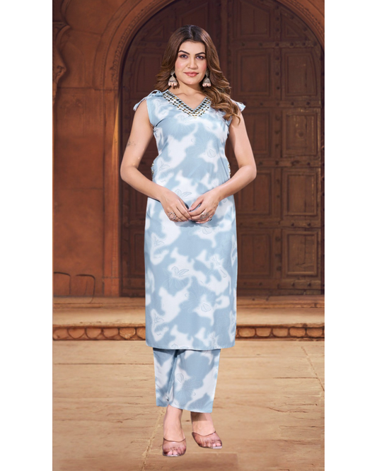 Vaynika Sky Blue Tie Dye Co-ord Set