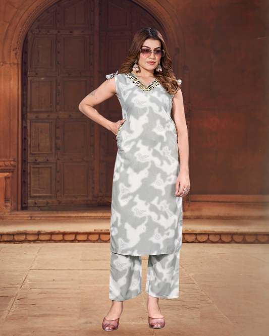 Vaynika Grey Tie Dye Co-ord Set