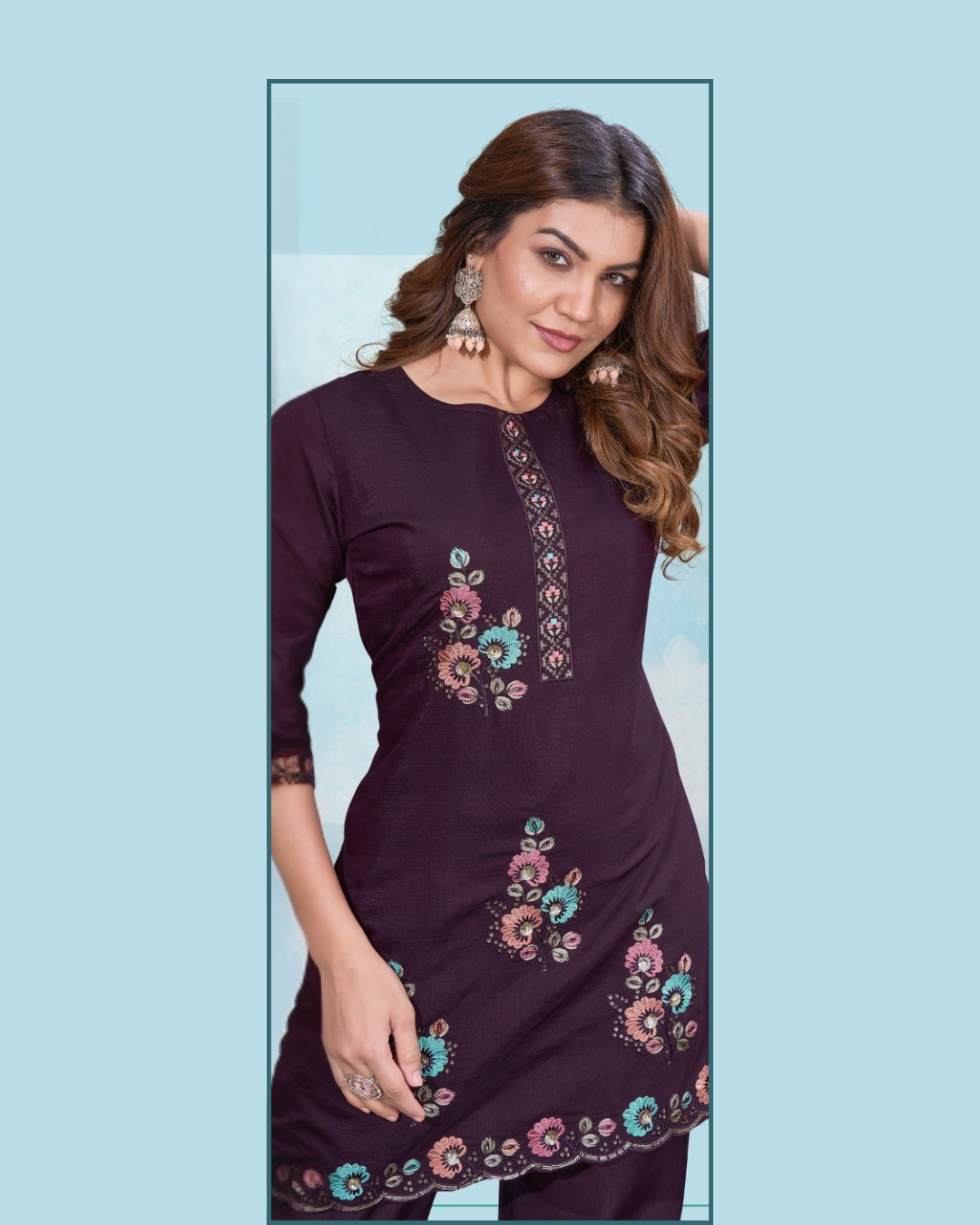 Vaynika Purple Modern Ethnic 2PCS For Women
