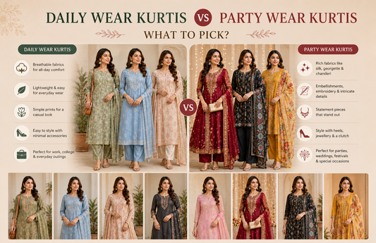 Daily Wear Kurtis vs Party Wear – What to Pick?