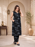 Vaynika Black Botanical Print Co-ord Set (Copy)