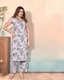 Vaynika White Abstract Printed Co-ord Set
