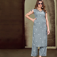 Vaynika Light Grey Floral Motif Co-ord Set