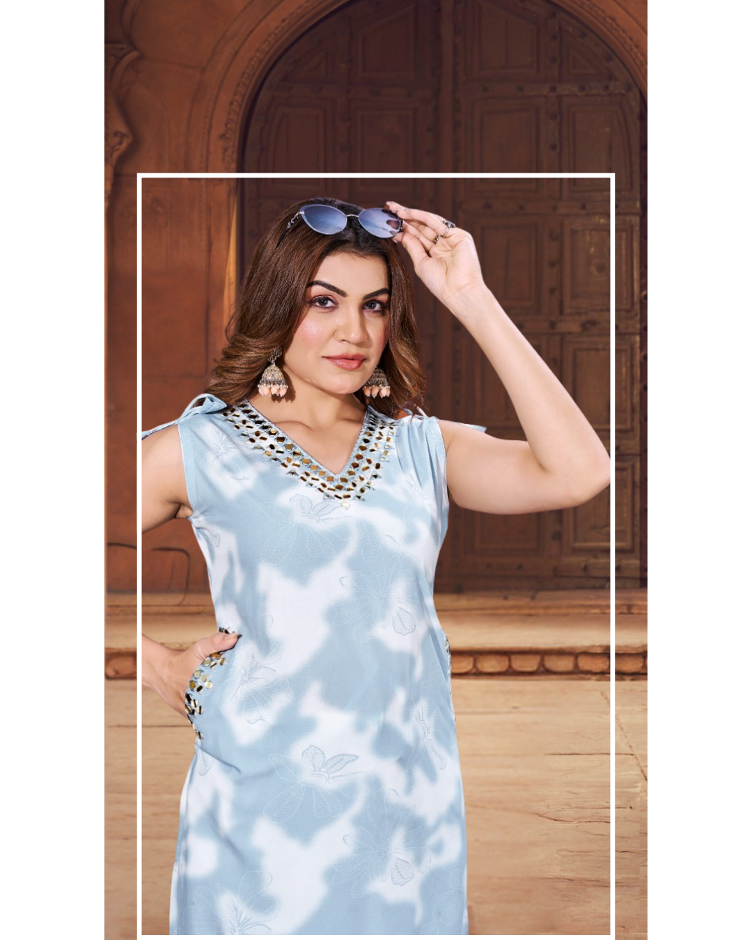 Vaynika Sky Blue Tie Dye  Co-ord Set