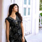 Vaynika Black Monochrome Floral Printed Straight  Co-ord Set