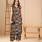 Vaynika Brown Elegant Floral Printed  Co-ord Set