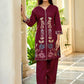 Vaynika Maroon Embroidery 2PCS Set For Women