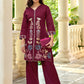 Vaynika Maroon Embroidery 2PCS Set For Women