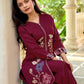 Vaynika Maroon Embroidery 2PCS Set For Women