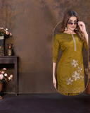 Vaynika Olive Green Petal Designer 2PCS For Women