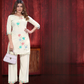 Vaynika White Floral Embroidered 2PCS Set