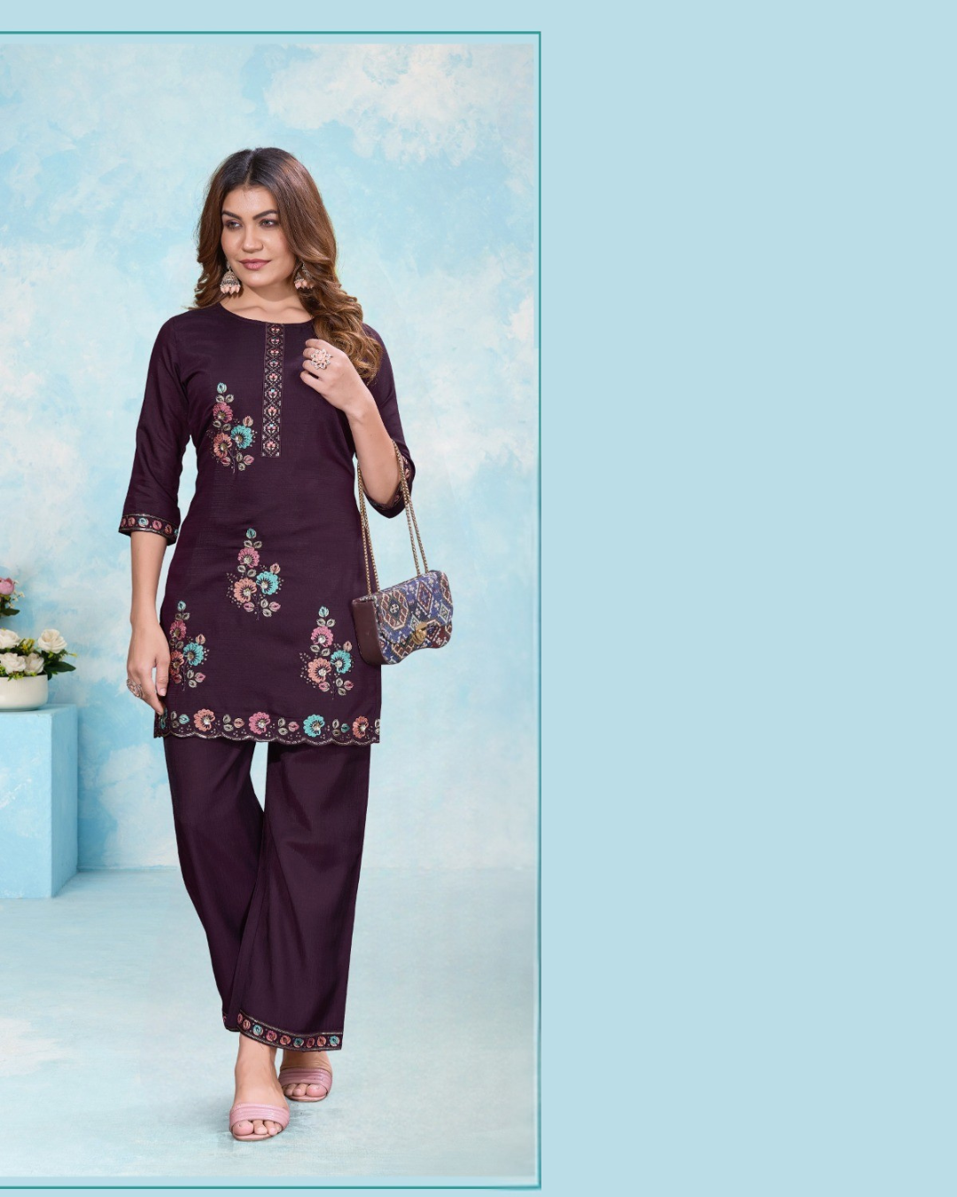 Vaynika Purple Modern Ethnic 2PCS For Women