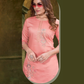 Vaynika Peach Traditional Motif Print 2PCS Set For Women