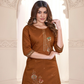 Vaynika Brown Traditional Motif Print 2PCS Set For Women
