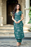 Vaynika Green Botanical Print Co-ord Set