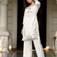 Vaynika White Subtle Thread Detailing 2PCS Set For Women