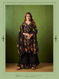 Vaynika Black Designer Floral Ethnic Suit