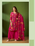 Vaynika Pink Designer Floral Ethnic Suit