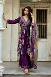 Vaynika Purple Floral Printed 3piece set