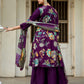 Vaynika Purple Floral Printed 3piece set