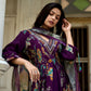 Vaynika Purple Floral Printed 3piece set
