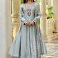 Vaynika Elegant Light Grey Embroidered 3-piece set for women