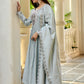 Vaynika Elegant Light Grey Embroidered 3-piece set for women