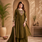 Vaynika Elegant Mehndi Embroidered 3-piece set for women