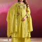 Vaynika Lime Yellow Floral Embroidered 3-piece