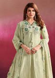 Vaynika Pestal Green Floral Embroidered 3-piece