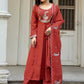 Vaynika Red Thread Work Embroidered 3-piece for women