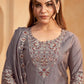Vaynika Grey Floral Embroidered Designer Suit