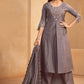 Vaynika Grey Floral Embroidered Designer Suit