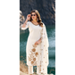 Vaynika Off White Threadwork Floral Print 3piece