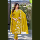 Vaynika Mustard Botanical Embroidery 3 piece Set