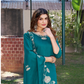 Vaynika Peacock Blue Botanical Embroidery 3 piece Set