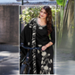 Vaynika Black Botanical Embroidery 3 piece Set