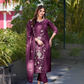 Vaynika Wine Floral Printed 3 piece Set